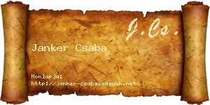 Janker Csaba névjegykártya