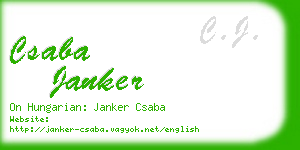 csaba janker business card